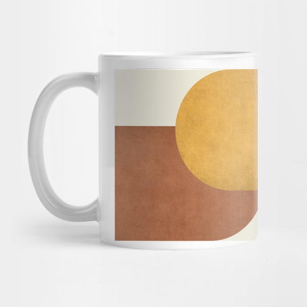 Half Circle Colorblock - Gold Brown by moonlightprint